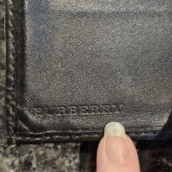 Burberry Black Nova Check Bifold Wallet wWristlet & Patch Added - Picture 6 of 17